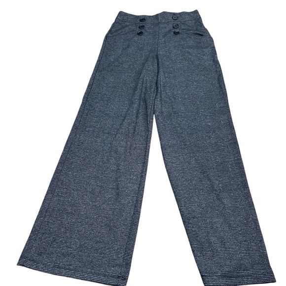 Max Studio London Gray Wide Leg Sailor Trousers High Rise Full Length Size Small - Picture 1 of 10